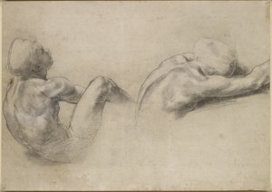 Recto: Dois estudos de nudez, WA1846.210